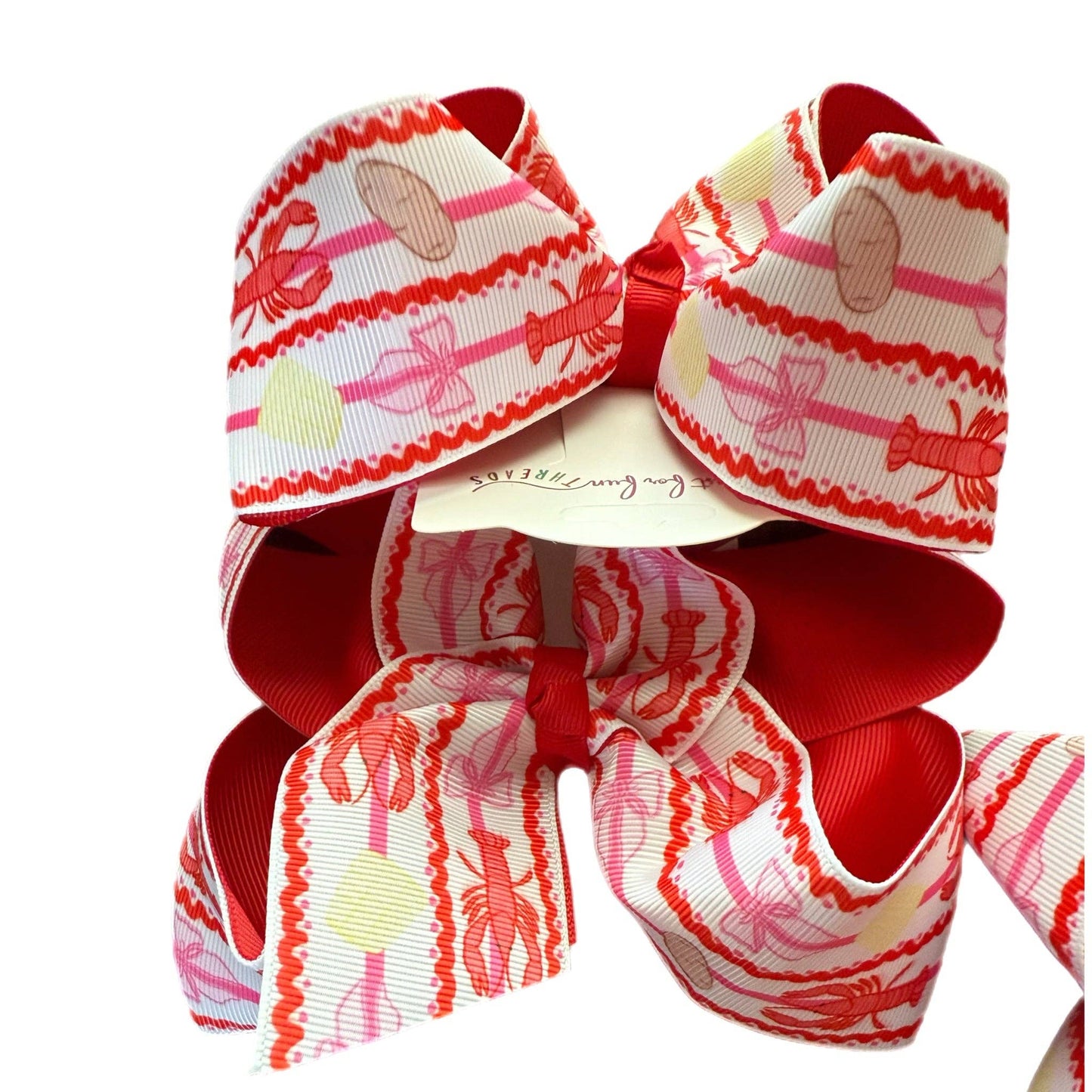 Crawfish Boil Doodle Printed Hair Bow