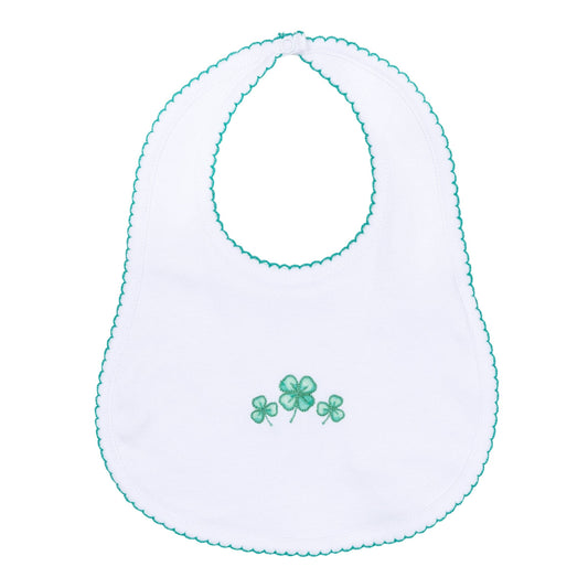 Lucky Little Ones Embroidered Bib - Green
