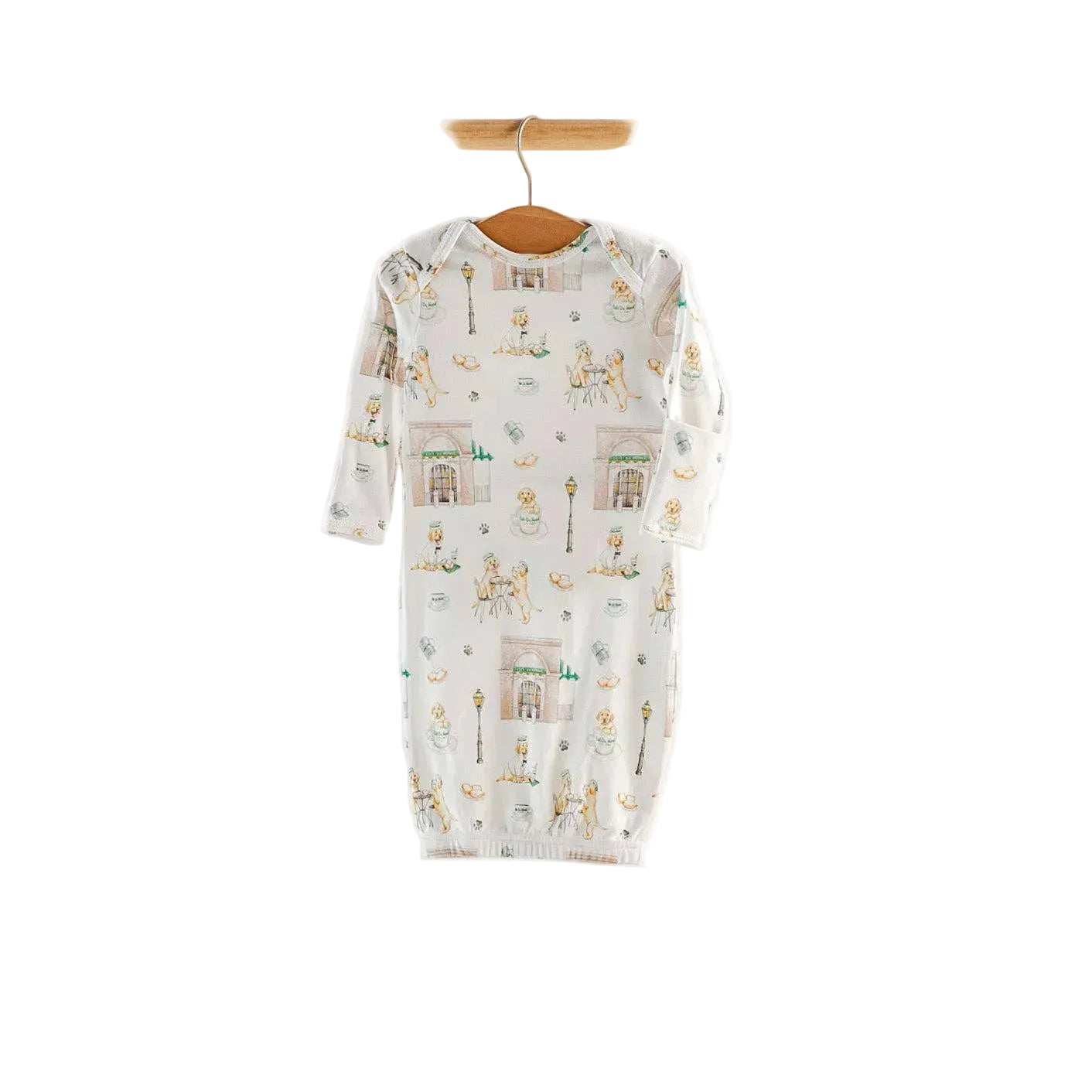 Powdered Sugar and Puppies Organic Cotton Pajama Set: Gown