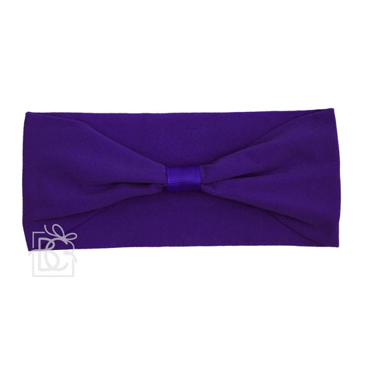 WIDE PANTYHOSE ADD-A-BOW HEADBAND: PURPLE
