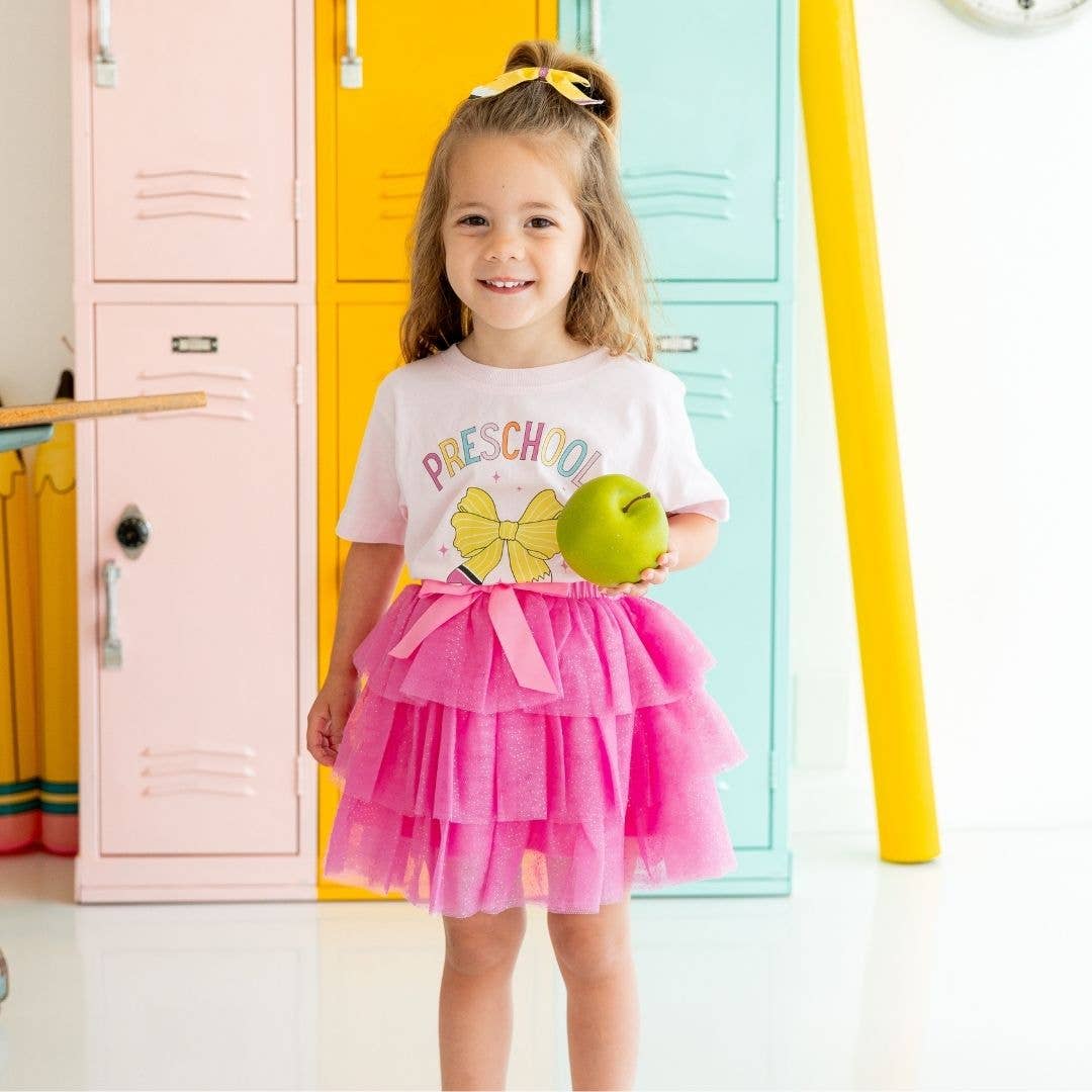 Preschool Pencil Bow Short Sleeve T-Shirt