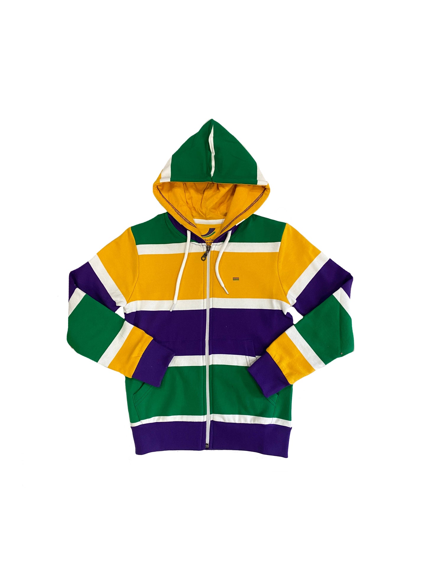 Thick Stripe Rugby Youth Zip Up Hoodie