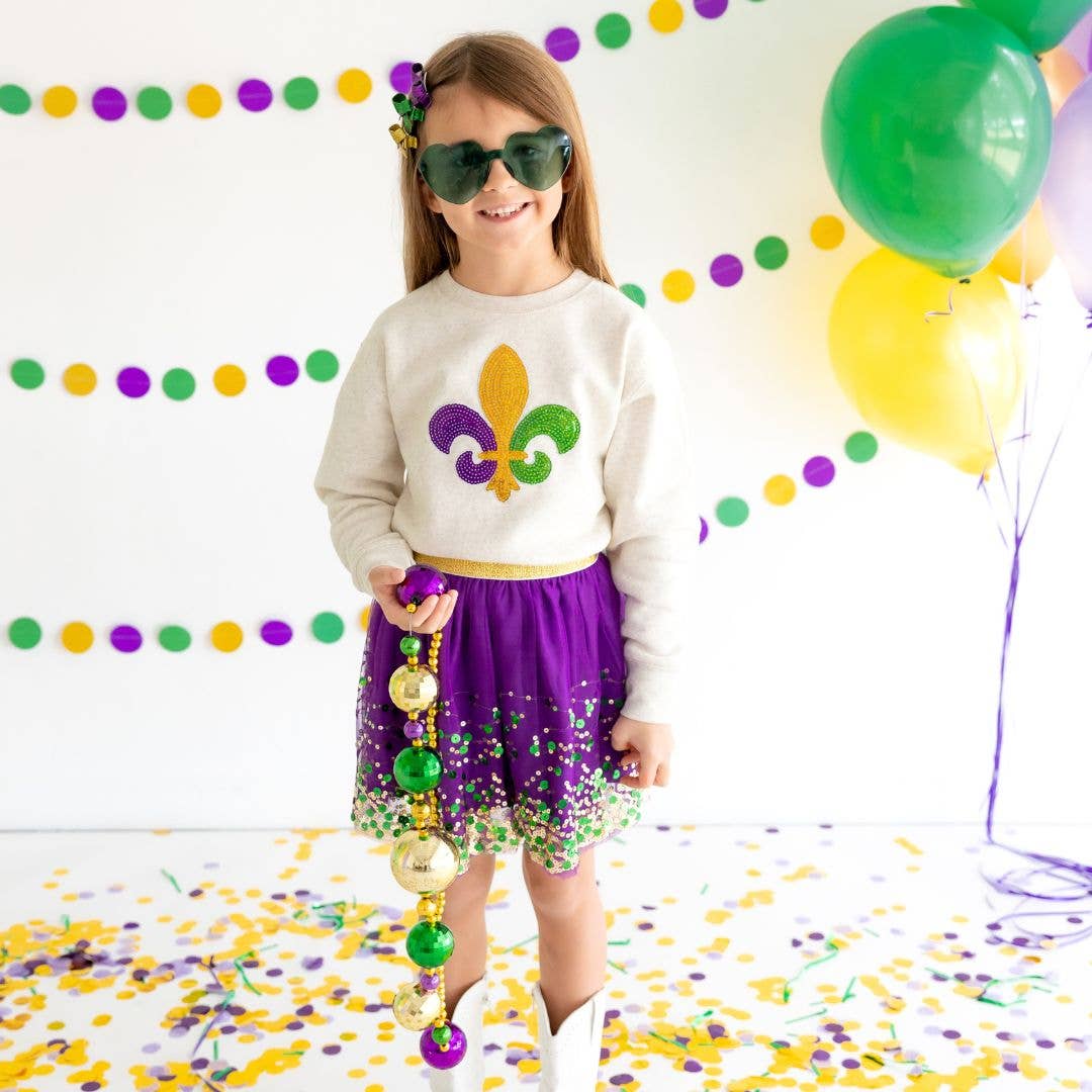 Mardi Gras Fleur De Lis Patch Sweatshirt