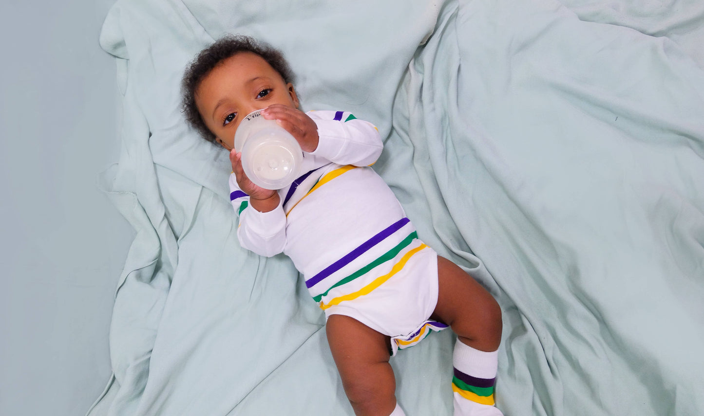 White Infinity Infant Onesie Long Sleeve