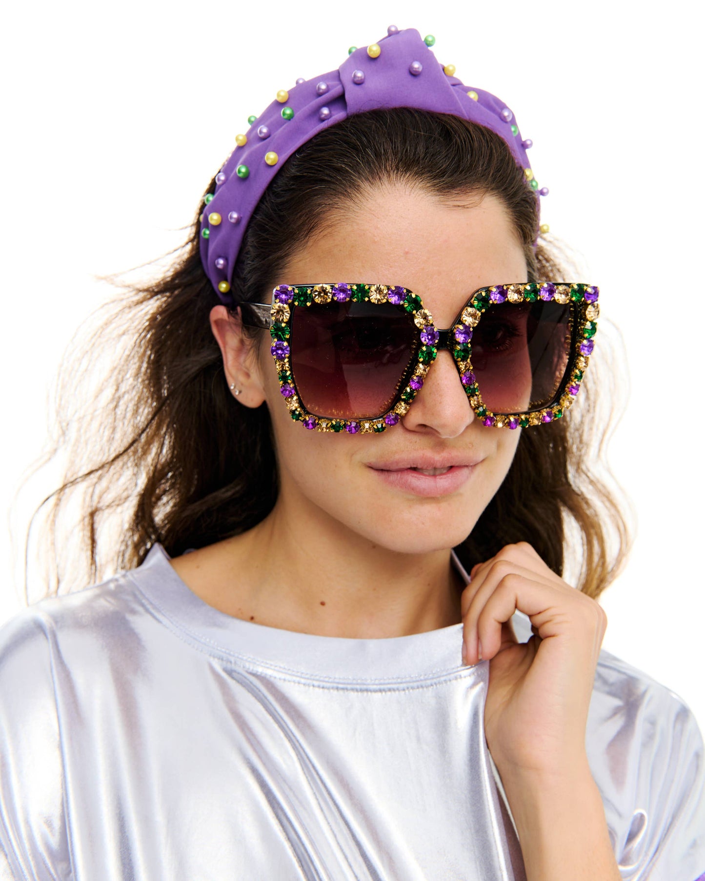 Mardi Gras Stone Sunglasses
