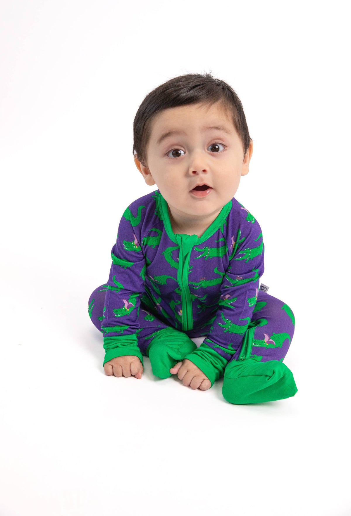 Mardi Gras Gator Krewe Bamboo Convertible Zip PJs