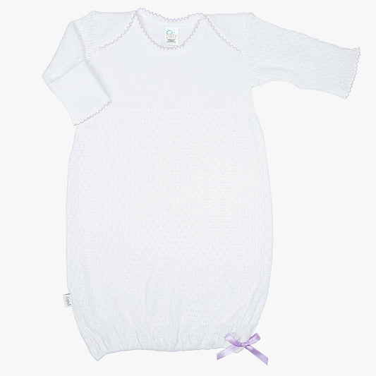 Paty Knit Overlap Shoulder Gown