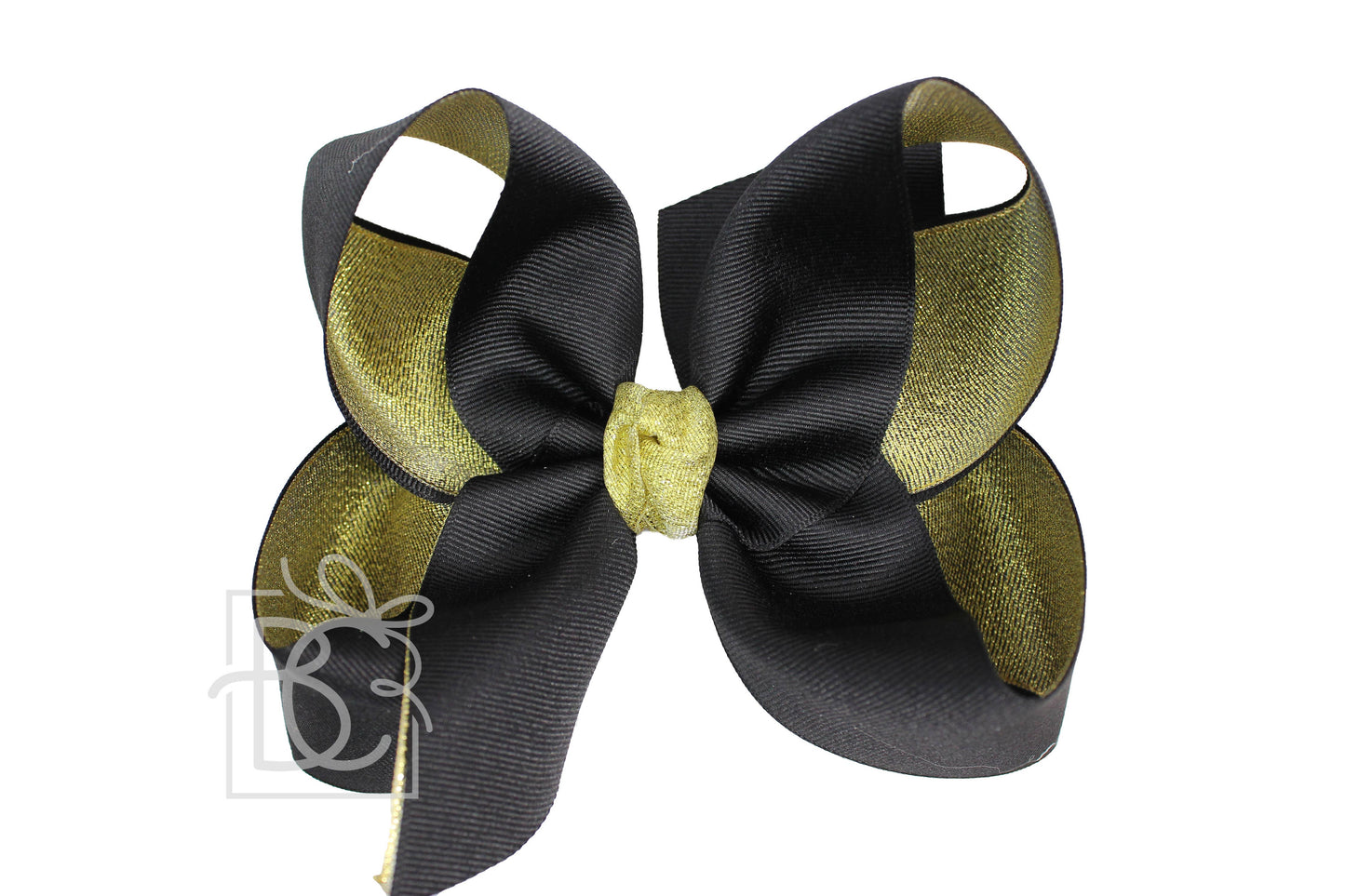 Black and Gold Layered Grosgrain Bow