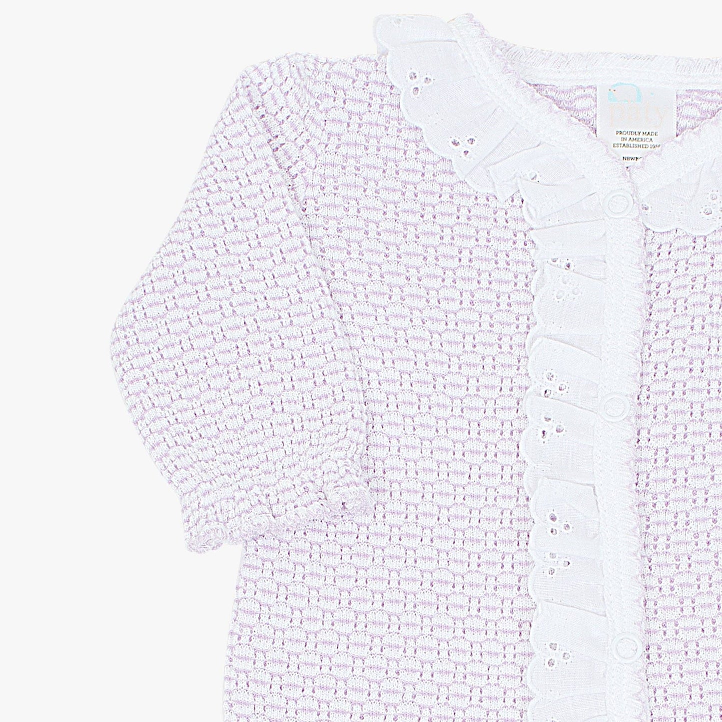 Paty Knit Footie with Eyelet #217E: Lavender