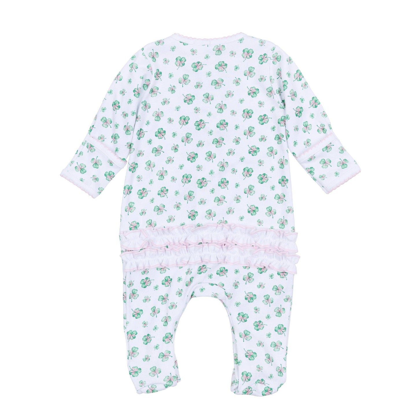 Lucky Little Ones Printed Ruffle Footie -Pink