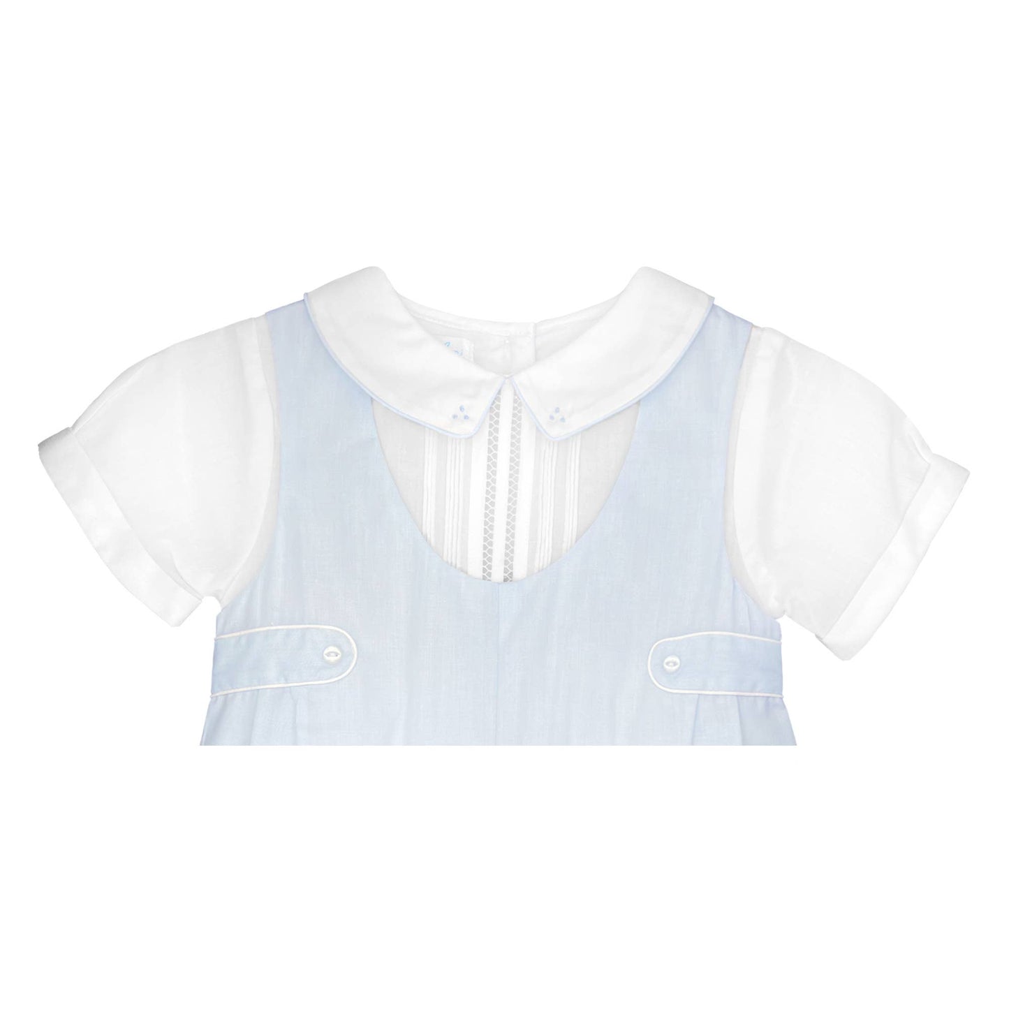 Shortall with Pintucks and Side Tabs: Blue