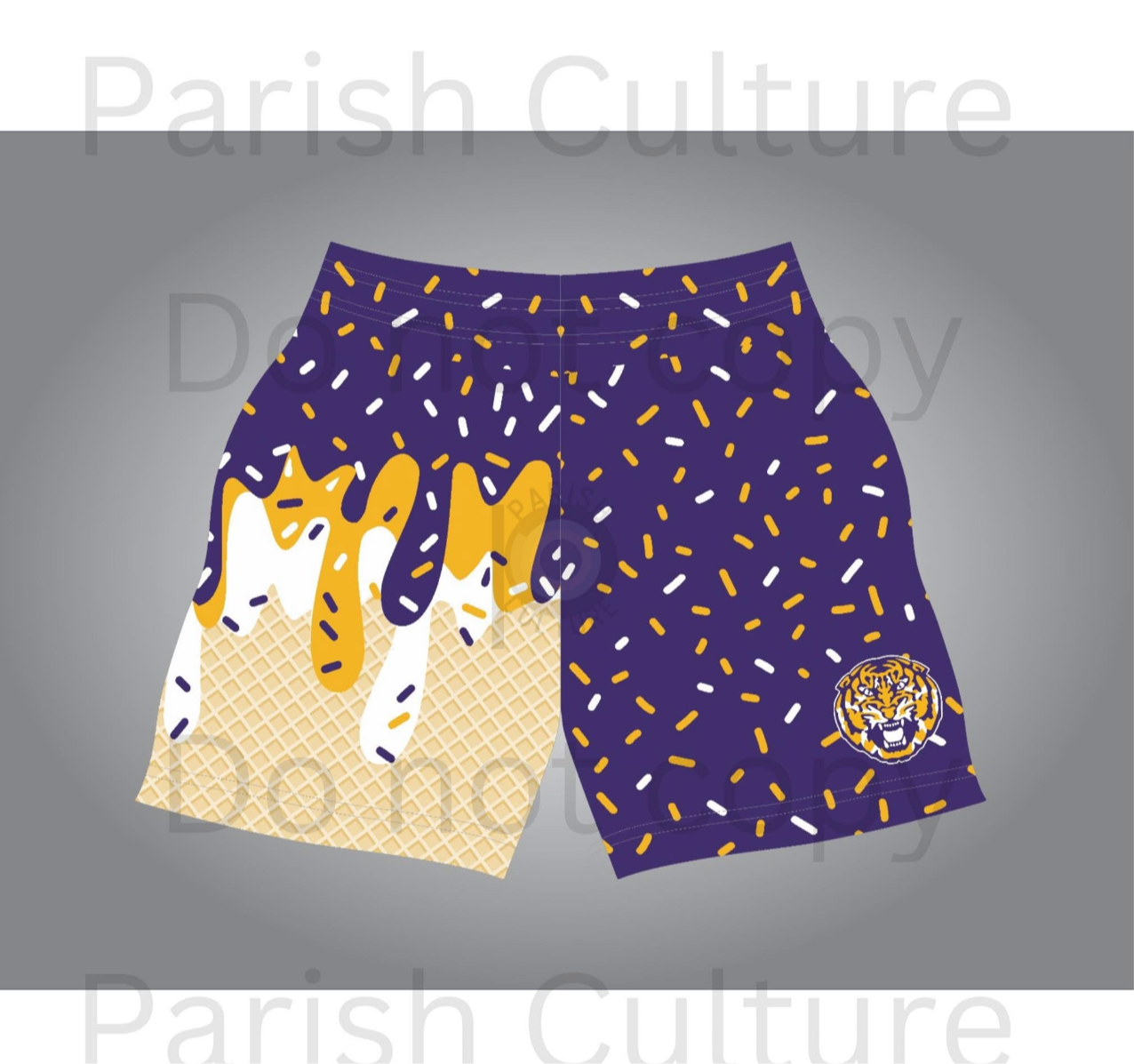 Purple Tiger Drip Shorts