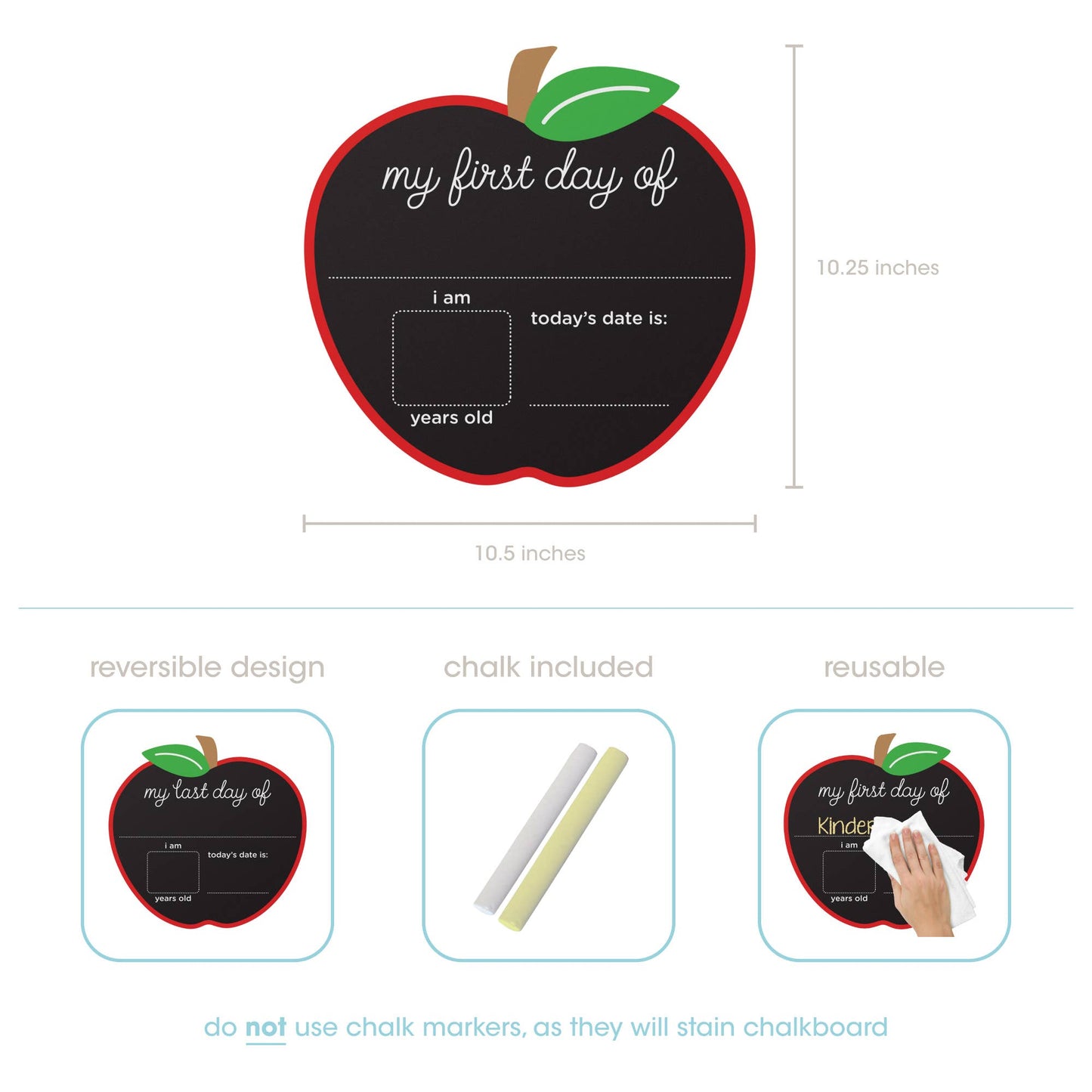 First and Last Day of School Reversible Chalkboard Sign