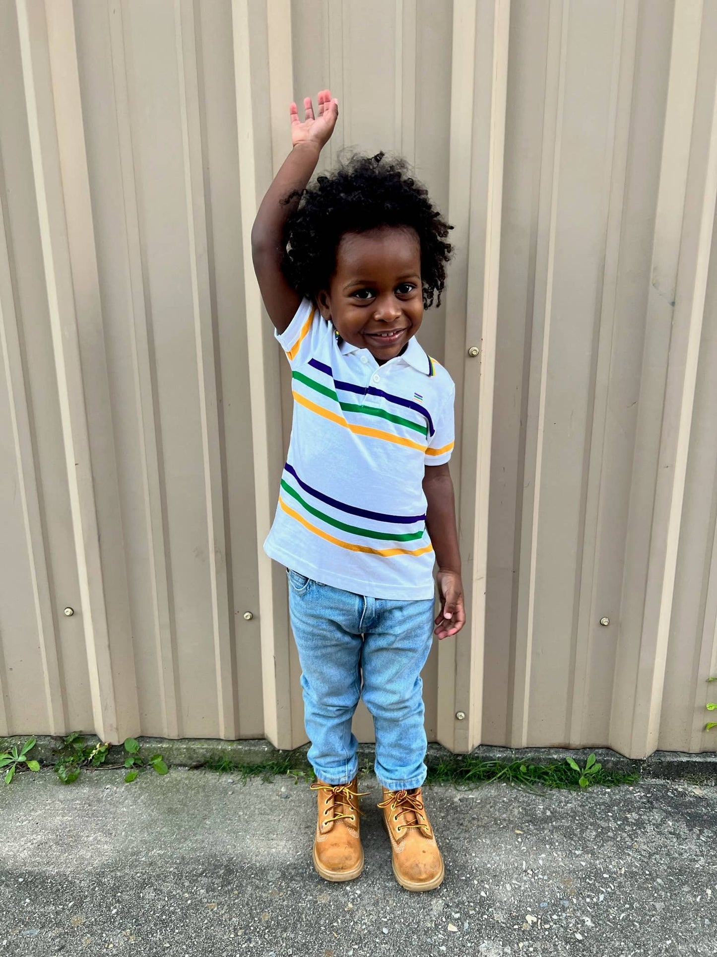 White Infinity Toddler Short Sleeve Polo