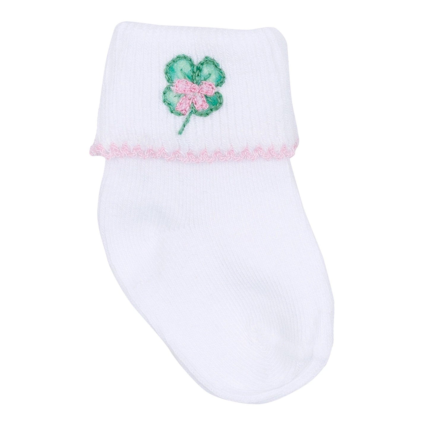 Lucky Little Ones Embroidered Socks - Pink