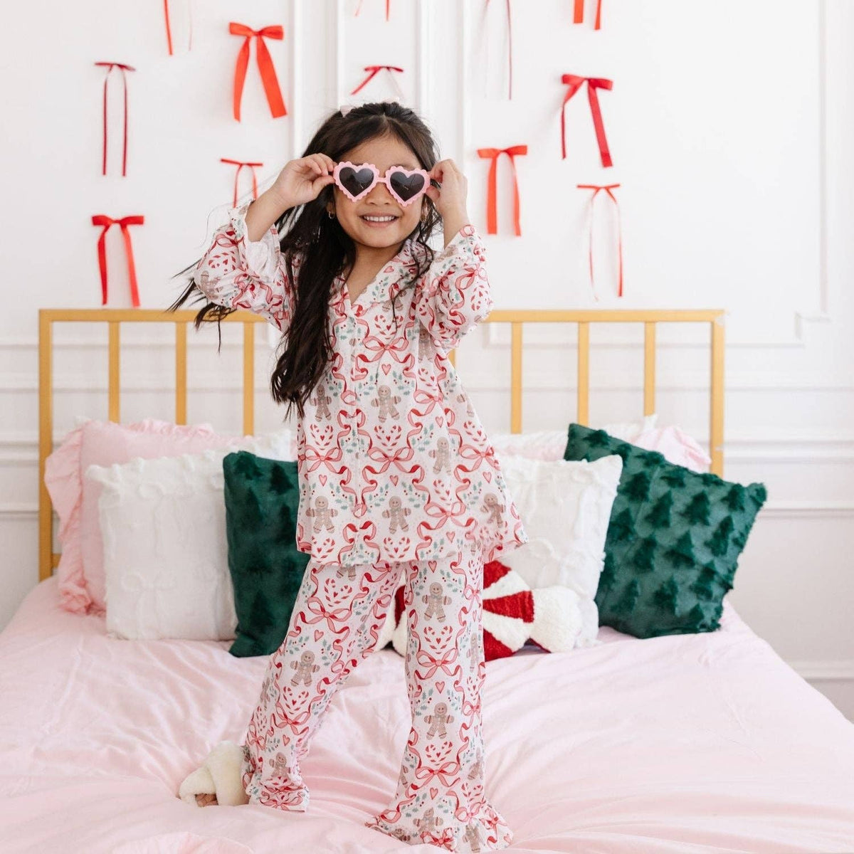 Gingerbread Trellis Christmas Lounge Set  - Mommy and Me