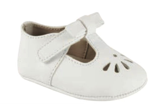 White Brynna t-strap infant shoe