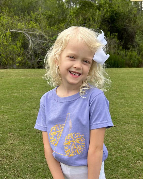 Purple pompom shirt