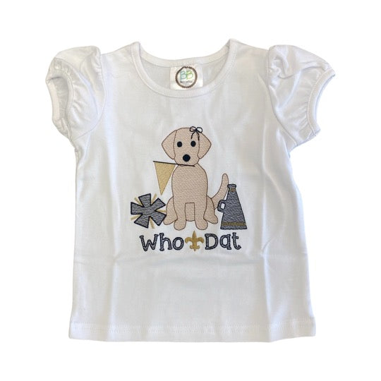 Who Dat puppy girl shirt