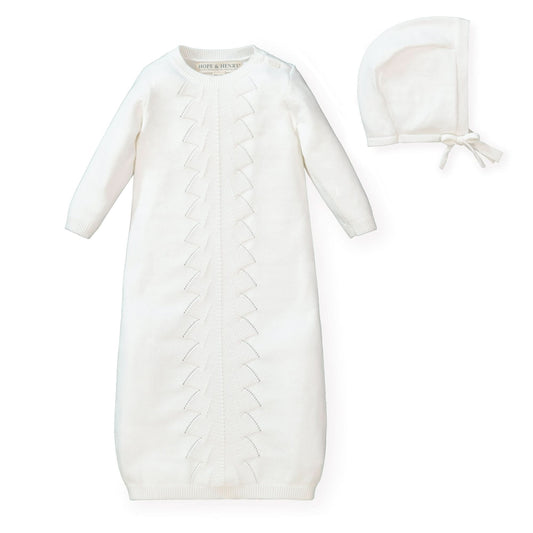Sweater Gown and Bonnet Set