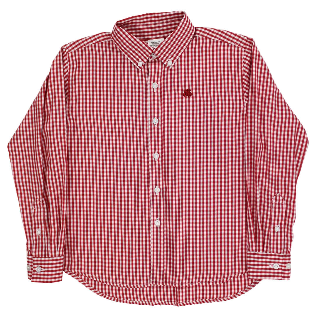 Red Check Button Down Shirt