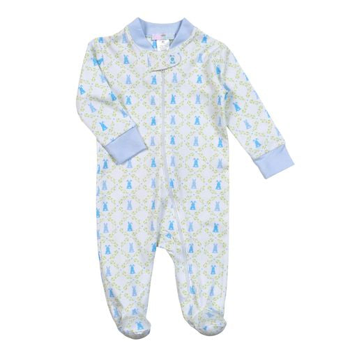 Blue Pima Easter Bunnies Zipper